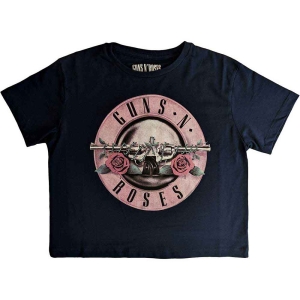 Guns N Roses - Classic Logo Lady Navy Crop Top: in the group MERCHANDISE / T-shirt / Heavy Metal at Bengans Skivbutik AB (5543160r)
