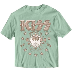 Kiss - Spirit Of '76 Lady Green Crop Top: in the group MERCHANDISE / T-shirt / Heavy Metal at Bengans Skivbutik AB (5543166r)