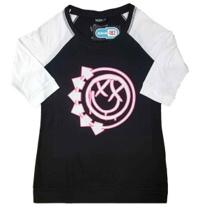 Blink-182 - Six Arrow Smile Lady Bl/Wht Raglan in the group MERCHANDISE / T-shirt / Pop-Rock at Bengans Skivbutik AB (5543873r)