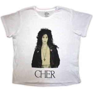 Cher - Leather Jacket Lady Wht in the group MERCHANDISE / T-shirt / Pop-Rock at Bengans Skivbutik AB (5543894r)