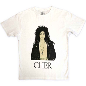Cher - Leather Jacket Uni Wht in the group MERCHANDISE / T-shirt / Pop-Rock at Bengans Skivbutik AB (5543895r)