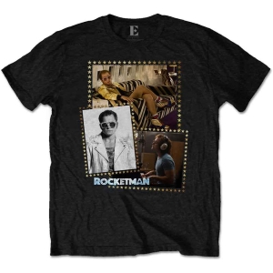 Elton John - Rocketman Montage Uni Bl in the group MERCHANDISE / T-shirt / Pop-Rock at Bengans Skivbutik AB (5543912r)