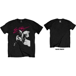 Elton John - Pink Brush Uni Bl in the group MERCHANDISE / T-shirt / Pop-Rock at Bengans Skivbutik AB (5543913r)