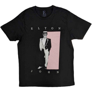 Elton John - Tux Photo Uni Bl  in the group MERCHANDISE / T-shirt / Pop-Rock at Bengans Skivbutik AB (5543922r)