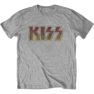 Kiss - Vtge Classic Logo Uni Grey in the group MERCHANDISE / T-shirt / Hårdrock at Bengans Skivbutik AB (5544172)