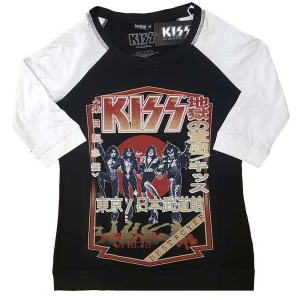 Kiss - Destroyer Tour '78 Lady Bl/Wht Raglan in the group MERCHANDISE / T-shirt / Hårdrock at Bengans Skivbutik AB (5544463)