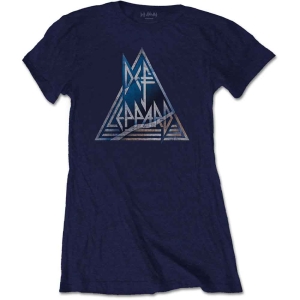 Def Leppard - Triangle Logo Lady Navy in the group MERCHANDISE / T-shirt / Heavy Metal at Bengans Skivbutik AB (5544810r)