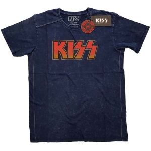 Kiss - Classic Logo Snow Wash Uni Navy  in the group MERCHANDISE / T-shirt / Hårdrock at Bengans Skivbutik AB (5544843r)