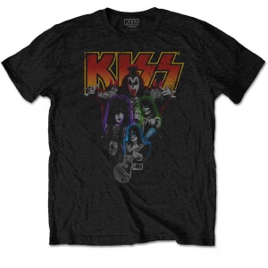 Kiss - Neon Band Uni Bl  in the group MERCHANDISE / T-shirt / Hårdrock at Bengans Skivbutik AB (5544850r)