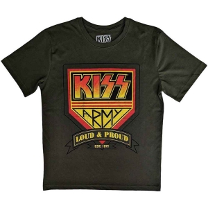 Kiss - Loud & Proud Uni Military Green in the group MERCHANDISE / T-shirt / Heavy Metal at Bengans Skivbutik AB (5544852r)