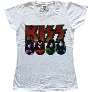 Kiss - Logo, Faces & Icons Lady Wht in the group MERCHANDISE / T-shirt / Hårdrock at Bengans Skivbutik AB (5544865r)