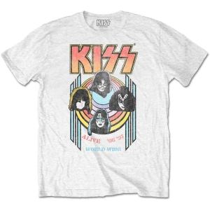 Kiss - World Wide Uni Wht  in the group MERCHANDISE / T-shirt / Hårdrock at Bengans Skivbutik AB (5544872r)