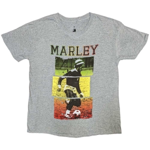 Bob Marley - Football Text Uni Grey in the group MERCHANDISE / T-shirt / Reggae at Bengans Skivbutik AB (5546031r)