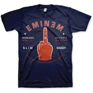 Eminem - Detroit Finger Uni Navy in the group MERCHANDISE / T-shirt / Hip Hop-Rap at Bengans Skivbutik AB (5546041r)