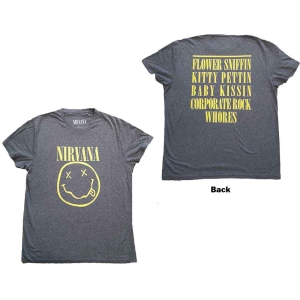 Nirvana - Yellow Happy Face Flower Sniffin in the group MERCHANDISE / T-shirt / Pop-Rock at Bengans Skivbutik AB (5546470r)