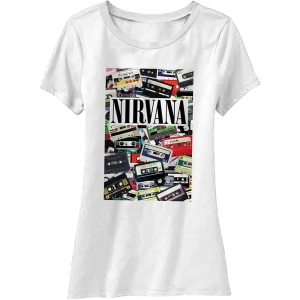 Nirvana - Cassettes Lady Wht in the group MERCHANDISE / T-shirt / Pop-Rock at Bengans Skivbutik AB (5546473r)