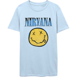 Nirvana - Xerox Happy Face Blue Uni Lht Blue in the group MERCHANDISE / T-shirt / Pop-Rock at Bengans Skivbutik AB (5546480r)