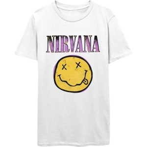 Nirvana - Xerox Happy Face Pink Uni Wht in the group MERCHANDISE / T-shirt / Pop-Rock at Bengans Skivbutik AB (5546485r)