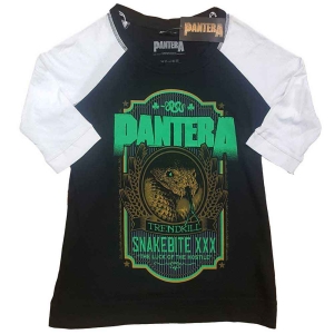 Pantera - Snakebite Xxx Label Lady Bl/Wht Raglan in the group MERCHANDISE / T-shirt / Hårdrock at Bengans Skivbutik AB (5546635r)