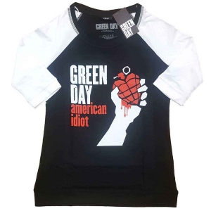 Green Day - American Idiot Lady Bl/Wht Raglan in the group MERCHANDISE / T-shirt / Punk at Bengans Skivbutik AB (5547133r)