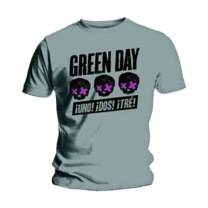 Green Day - 3 Heads Better Than 1 Uni Grey  in the group MERCHANDISE / T-shirt / Punk at Bengans Skivbutik AB (5547141r)