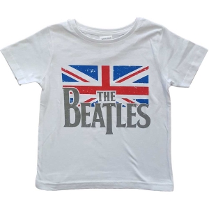 The Beatles - Drop T Logo & Vint Flag Boys Wht in the group MERCHANDISE / Merch / Pop-Rock at Bengans Skivbutik AB (5548629r)