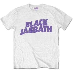 Black Sabbath - Wavy Logo Boys T-Shirt Wht in the group MERCHANDISE / Merch / Hårdrock at Bengans Skivbutik AB (5548673r)