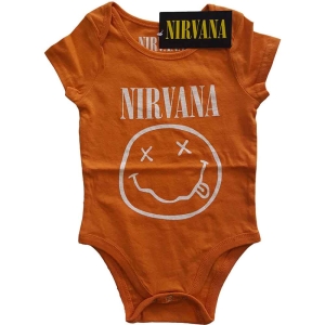 Nirvana - Happy Face Toddler Orange Babygrow in the group MERCHANDISE / Merch / Pop-Rock at Bengans Skivbutik AB (5548764r)