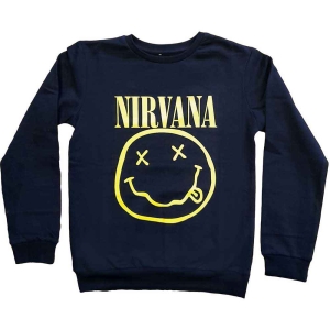 Nirvana - Happy Face Boys Blue Sweatshirt in the group MERCHANDISE / Merch / Pop-Rock at Bengans Skivbutik AB (5548767r)