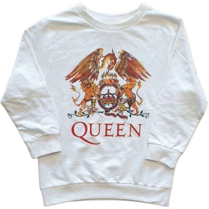 Queen - Classic Crest Boys Wht Sweatshirt in the group MERCHANDISE / Merch / Pop-Rock at Bengans Skivbutik AB (5548801r)