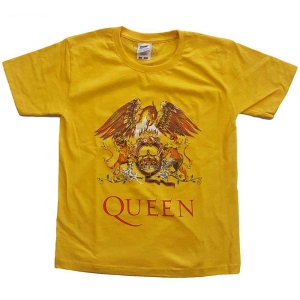 Queen - Classic Crest Boys T-Shirt Yell in the group MERCHANDISE / Merch / Pop-Rock at Bengans Skivbutik AB (5548805r)