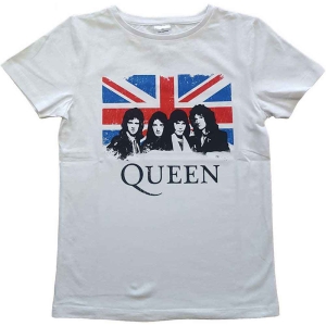Queen - Vtge Union Jack Boyst-Shirt Wht in the group MERCHANDISE / Merch / Pop-Rock at Bengans Skivbutik AB (5548808r)