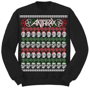 Anthrax - Skulls Christmas Uni Bl Sweatshirt in the group MERCHANDISE / Hoodies / Hårdrock at Bengans Skivbutik AB (5551297r)