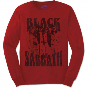 Black Sabbath - Band And Logo Uni Red Long Sleeve in the group OTHER / Övrigt / at Bengans Skivbutik AB (5552139r)