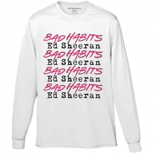 Ed Sheeran - Bad Habits Stacked Uni Wht Long Sleeve in the group OTHER / Övrigt / at Bengans Skivbutik AB (5552169r)