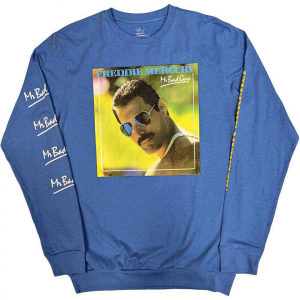 Freddie Mercury - Mr Bad Guy Uni Blue Long Sleeve in the group OTHER / Övrigt / at Bengans Skivbutik AB (5552278r)