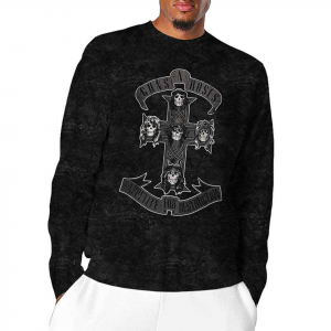 Guns N Roses - Monochrome Cross Bl Dip-Dye L/S in the group OTHER / Övrigt / at Bengans Skivbutik AB (5552288r)