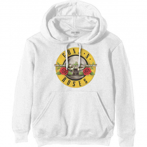 Guns N Roses - Classic Logo Uni Wht Hoodie in the group OTHER / Övrigt / at Bengans Skivbutik AB (5552574r)