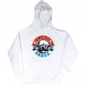 Guns N Roses - Motorcross Logo Uni Wht Hoodie in the group OTHER / Övrigt / at Bengans Skivbutik AB (5552577r)