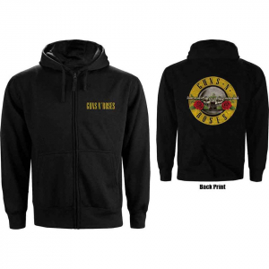 Guns N Roses - Classic Logo Backprint Lady Bl Zip Hoodi in the group OTHER / Övrigt / at Bengans Skivbutik AB (5552581r)