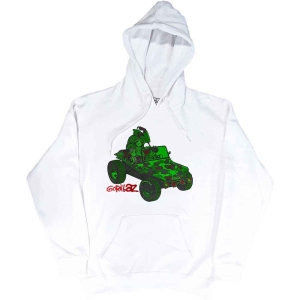 Gorillaz - Green Jeep Uni Wht Hoodie in the group OTHER / Övrigt / at Bengans Skivbutik AB (5552586r)