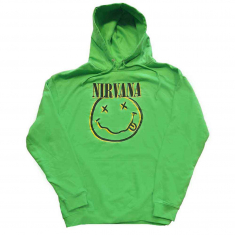 Nirvana - Inverse Happy Face Uni Green Hoodie in the group OTHER / Övrigt / at Bengans Skivbutik AB (5553892r)