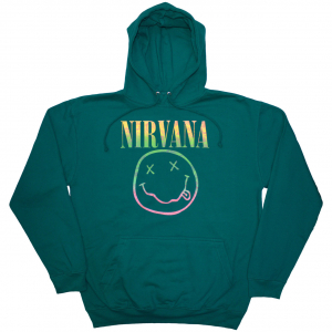 Nirvana - Sorbet Ray Happy Face Turq Hoodie in the group OTHER / Övrigt / at Bengans Skivbutik AB (5553896r)