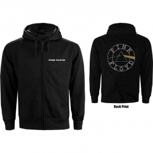 Pink Floyd - Circle Logo Backprint Bl Zip Hoodie in the group OTHER / Övrigt / at Bengans Skivbutik AB (5553936r)