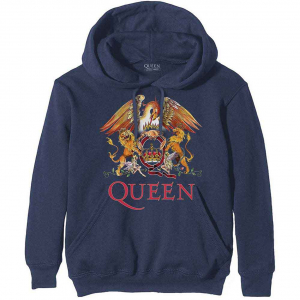 Queen - Classic Crest Navy Hoodie in the group OTHER / Övrigt / at Bengans Skivbutik AB (5553963r)