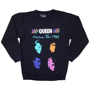Queen - American Tour 82 Navy Sweatshirt in the group MERCHANDISE / Sweatshirt / Pop-Rock at Bengans Skivbutik AB (5553968r)