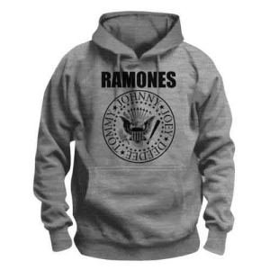 Ramones - Presidential Seal Uni Grey Hoodie  in the group MERCHANDISE / Hoodies / Punk at Bengans Skivbutik AB (5554657r)