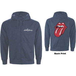 Rolling Stones - Classic Tongue Navy Zip Hoodie in the group MERCHANDISE / Hoodies / Pop-Rock at Bengans Skivbutik AB (5554696r)
