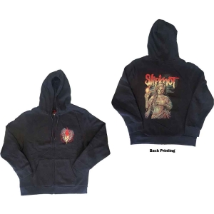 Slipknot - Burn Me Away Dark Grey Zip Hoodie in the group MERCHANDISE / Hoodies / Hårdrock at Bengans Skivbutik AB (5554728r)