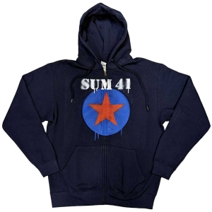 Sum 41 - Star Logo Uni Navy Zip Hoodie in the group MERCHANDISE / Hoodies / Punk at Bengans Skivbutik AB (5554757r)